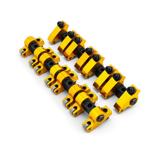 Cadillac 472 500 Shaft Mount Aluminum Roller Rocker Arm Set w/ Hardware