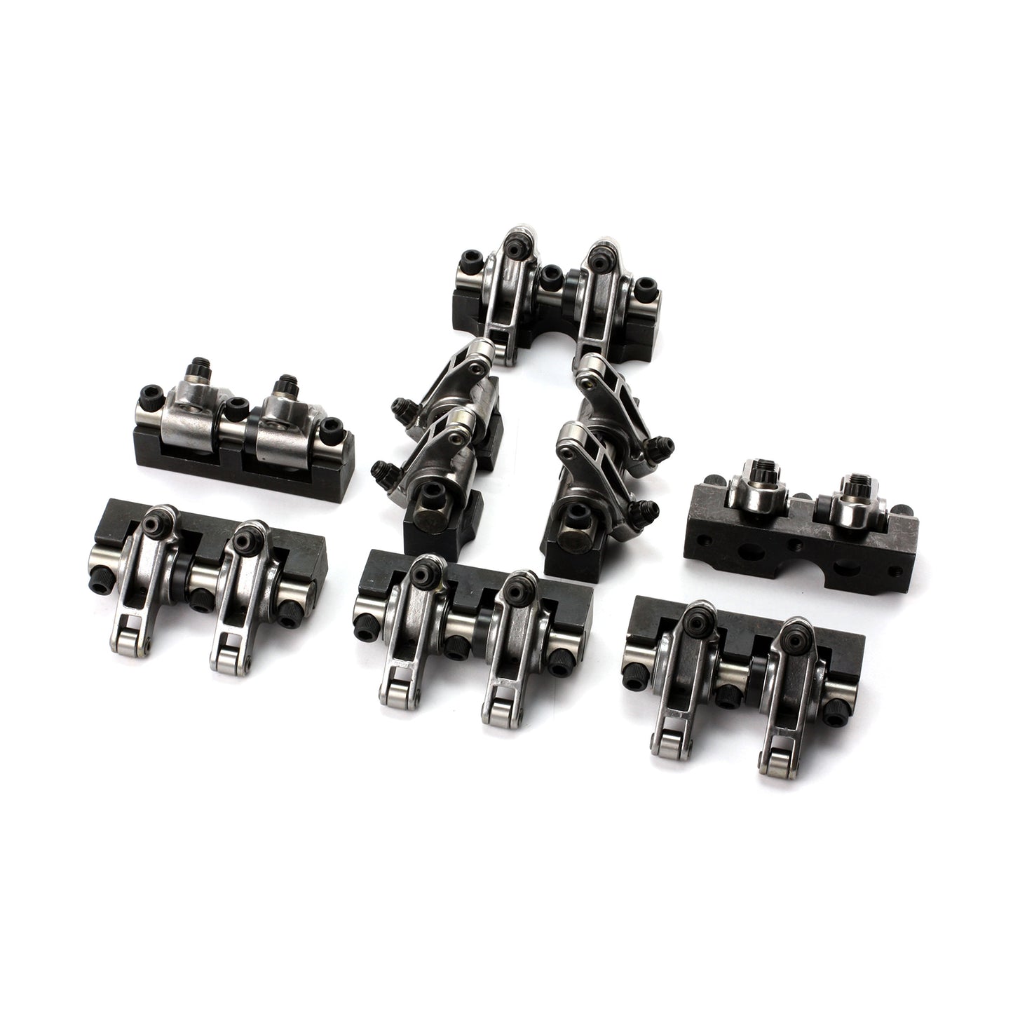 Chevy Sbc 350 1.6 Stainless Steel Shaft Mount Roller Rocker Arm Set .100 Offset
