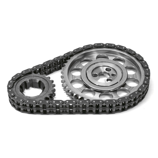 Chevy SBC 350 Late Double Roller 9 Keyway Billet Steel Timing Chain Kit(Tor/Brg)
