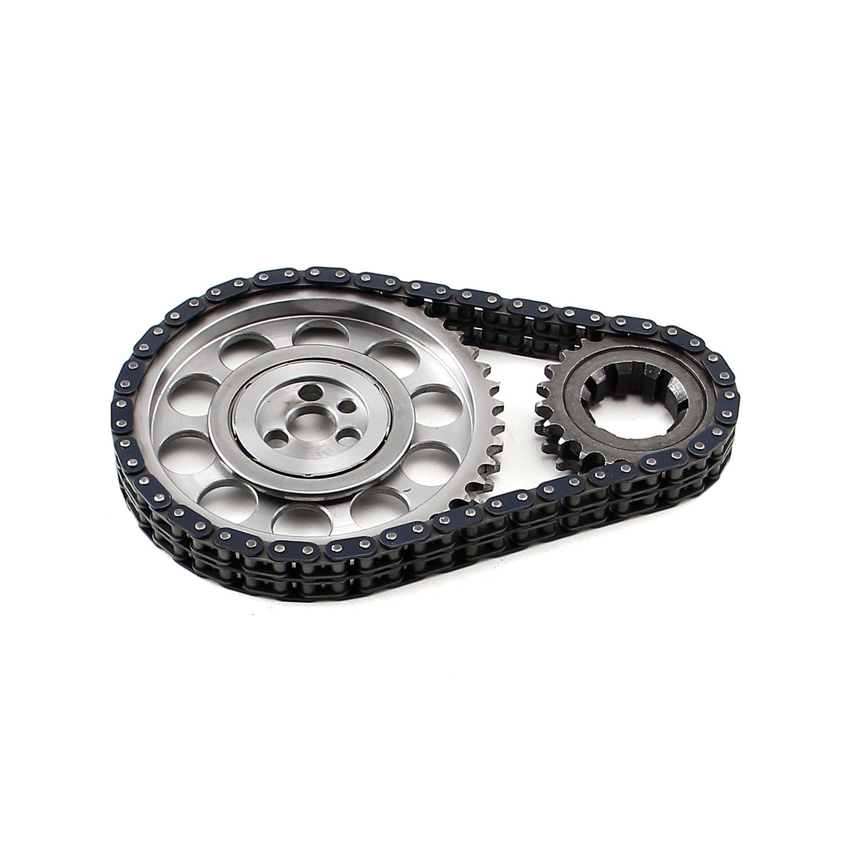 Chevy SBC 350 Late Double Roller 9 Keyway Billet Steel Timing Chain Kit(Brs/Brg)