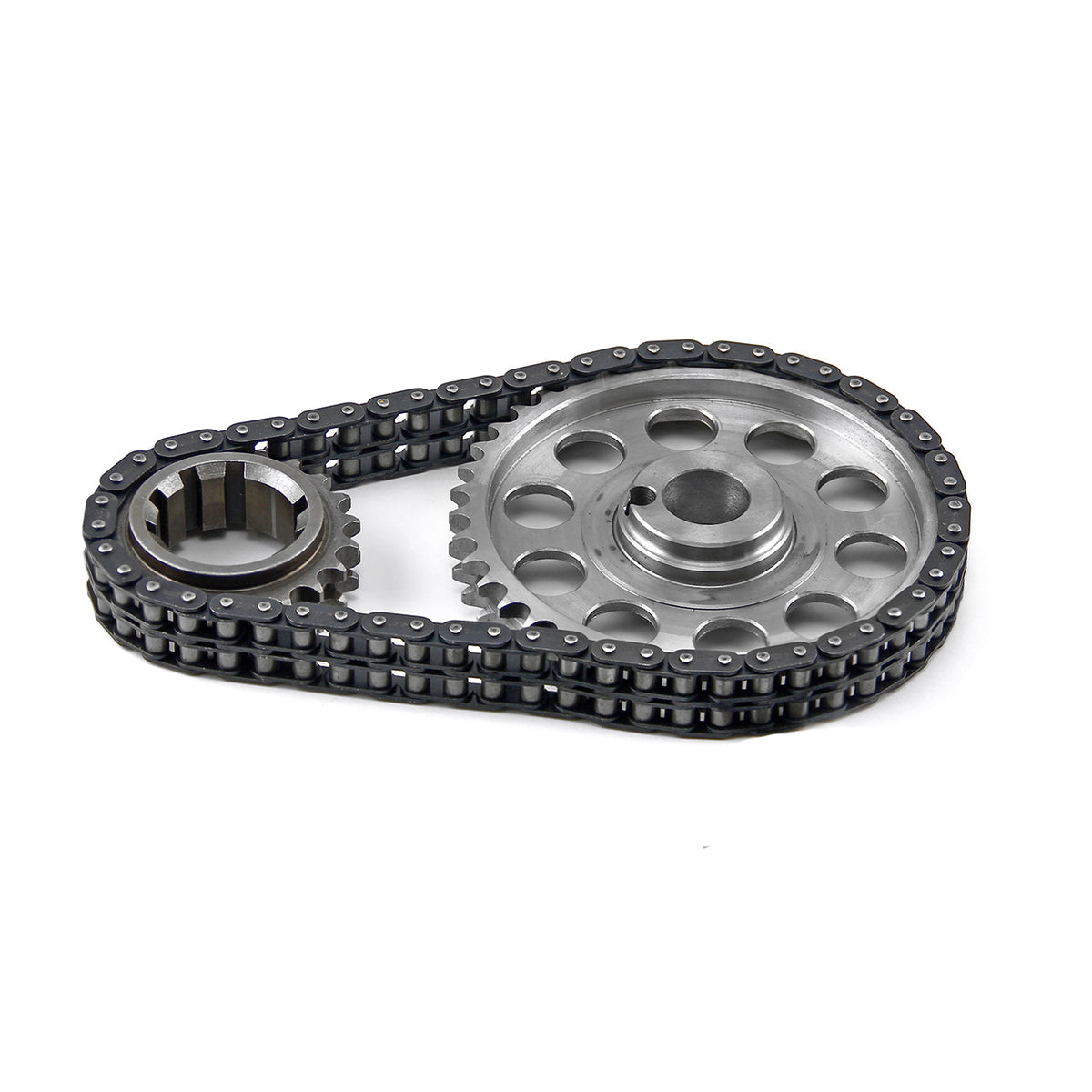 Kit de cadena de distribución de acero billet de 9 ranuras y doble rodillo Windsor para Ford SB 289 302 351