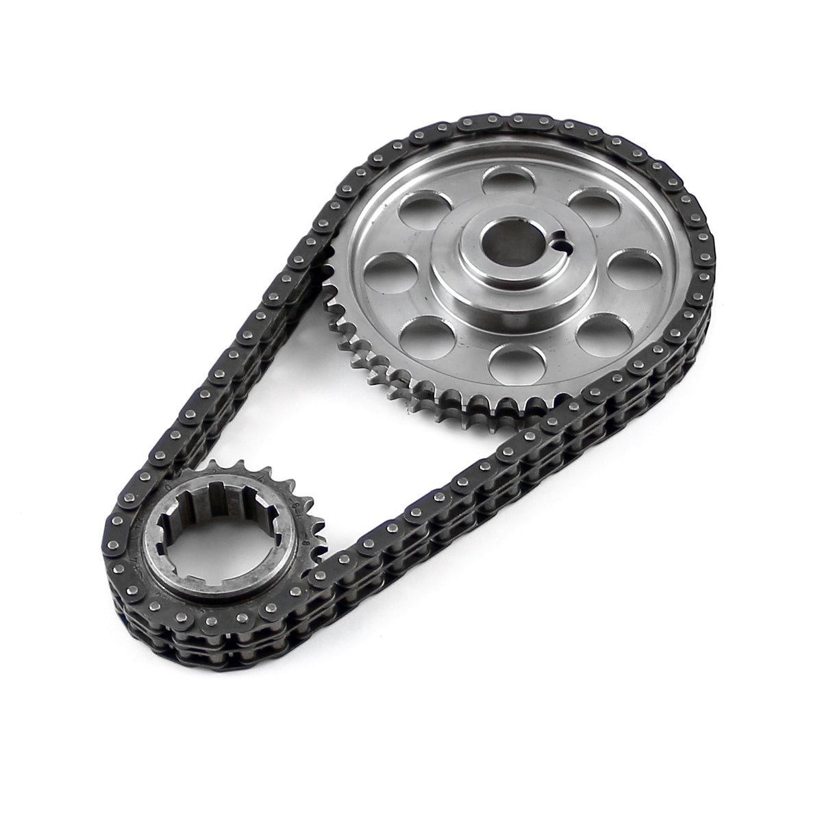 Kit de cadena de distribución de acero macizo de 9 ranuras y doble rodillo para Ford 429 460 (Brs/Brg)