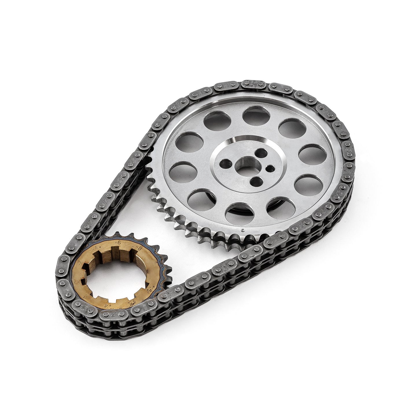 Kit de cadena de distribución de acero billet de 9 ranuras y doble rodillo para Chevy GM LS1 LS2 LS6