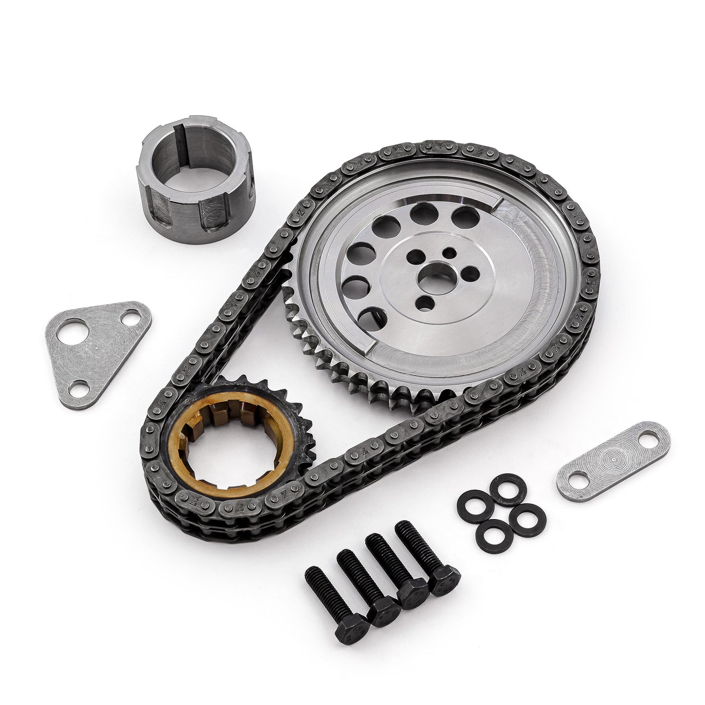 Kit de cadena de distribución de acero billet de 9 ranuras y doble rodillo para Chevy GM LS3