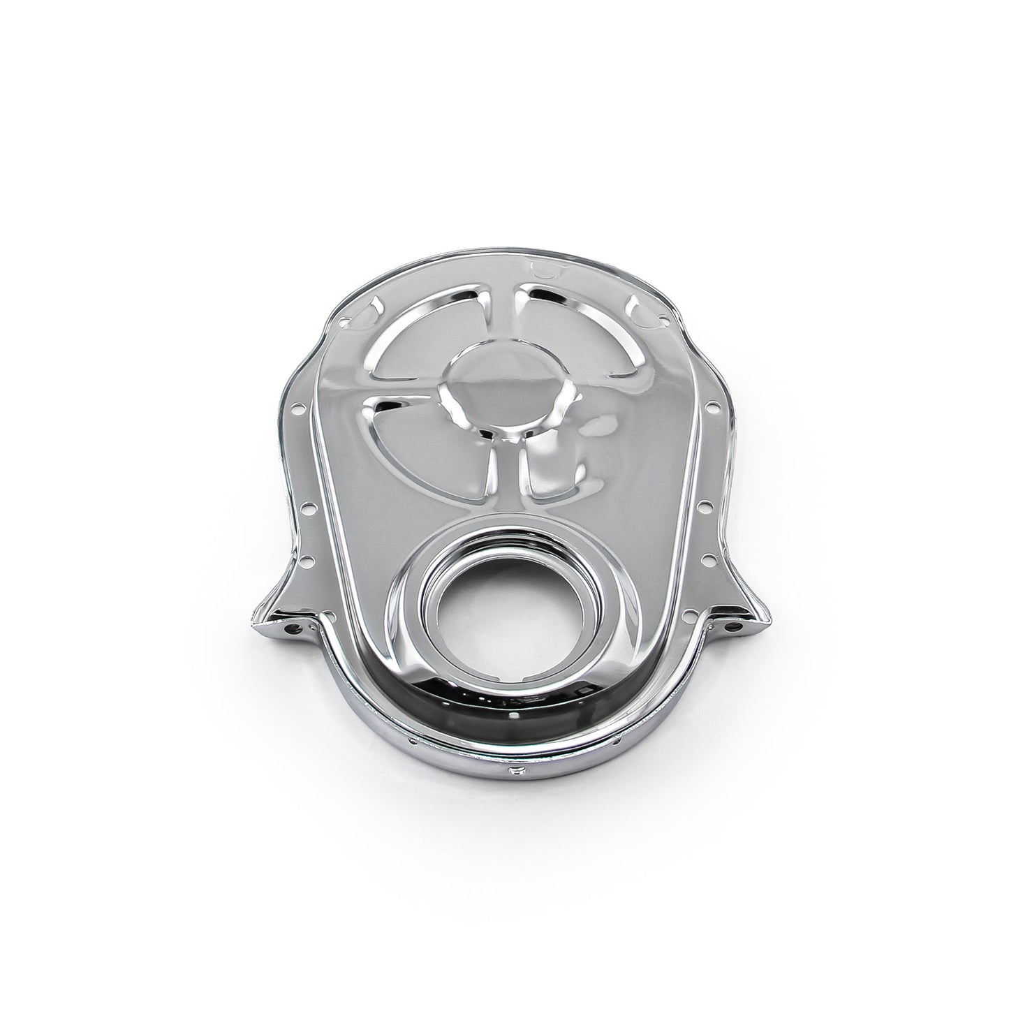 Cubierta de cadena de distribución cromada chapada en acero para Chevy BBC 454