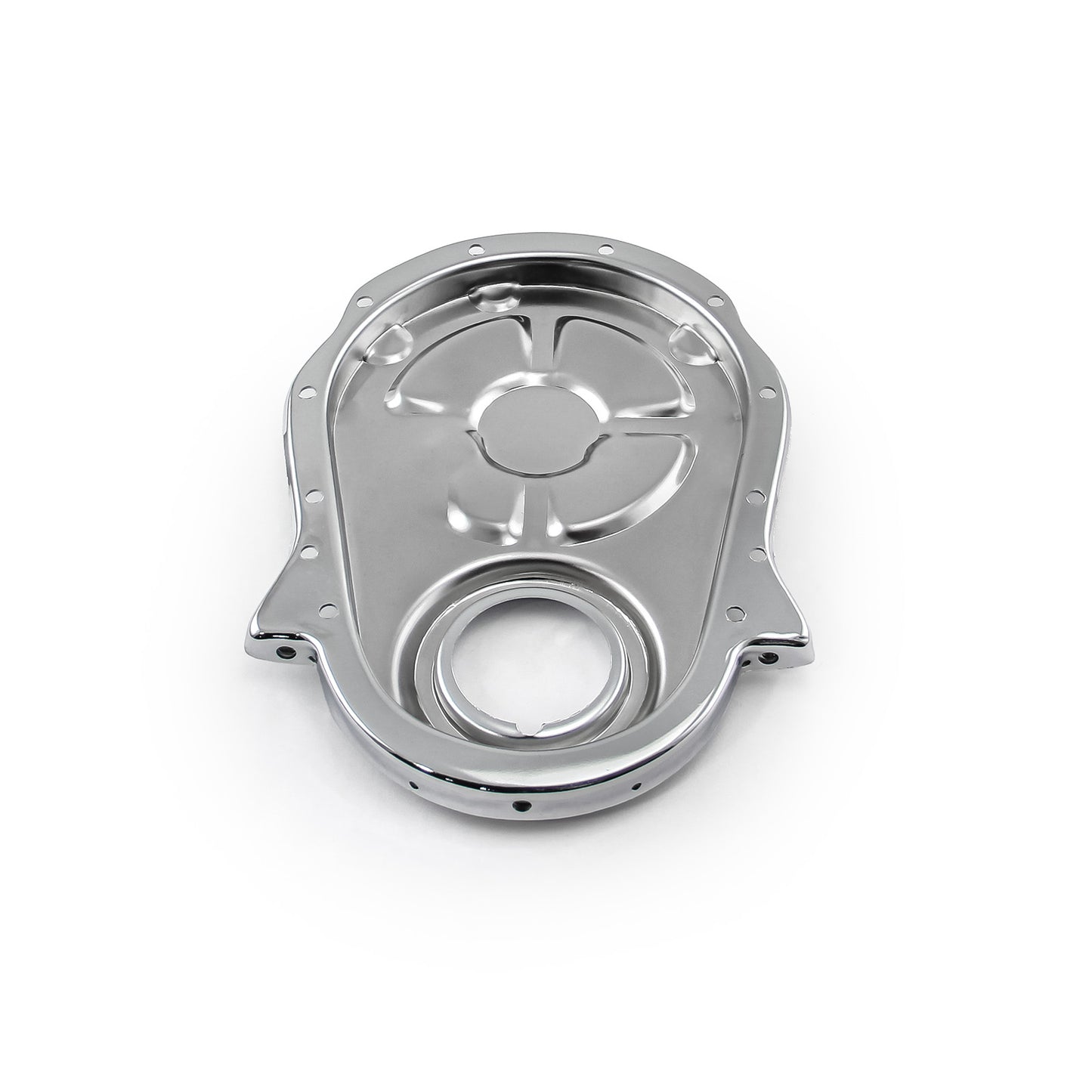 Chevy BBC 454 Steel Plated Timing Chain Cover Chrome