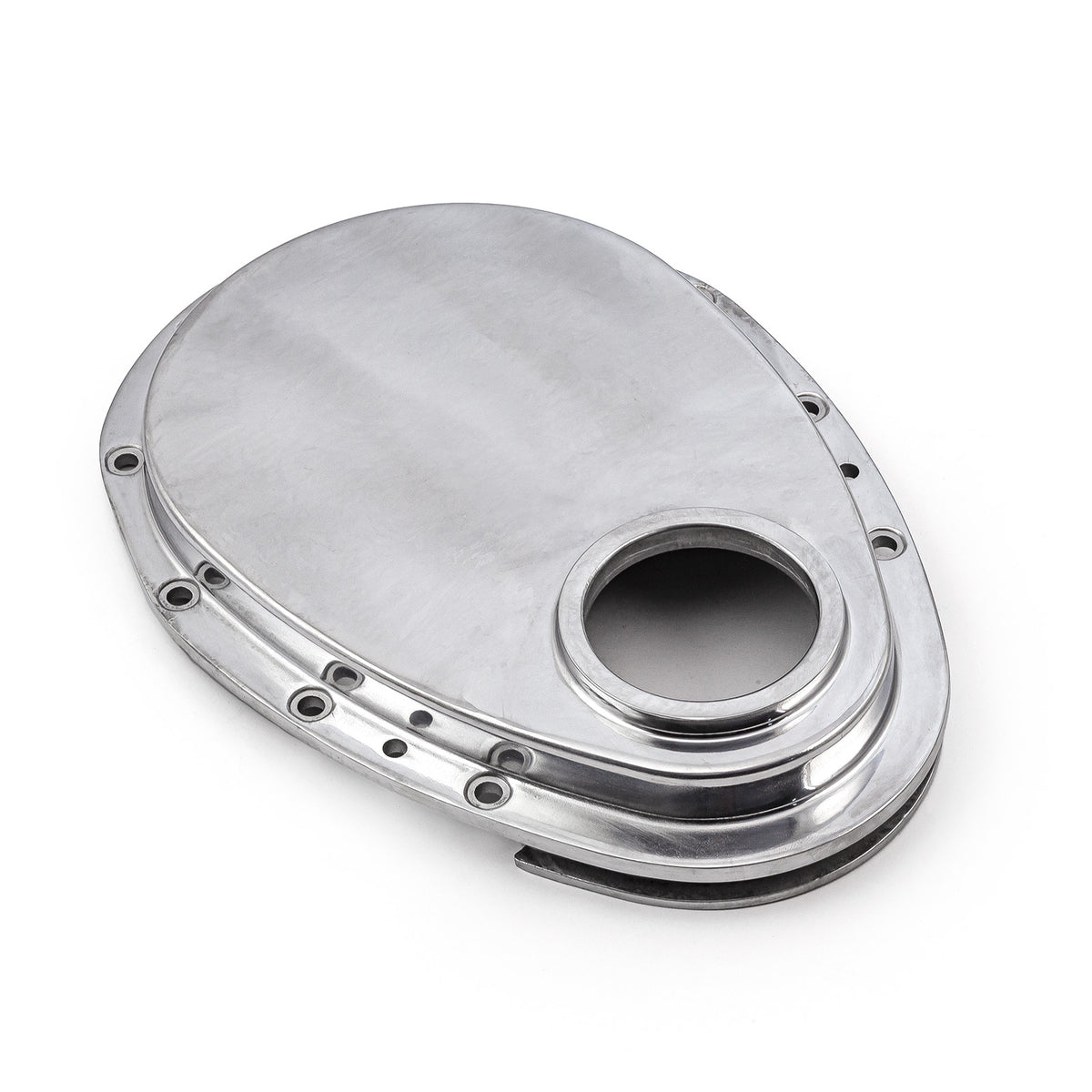 Cubierta de cadena de distribución de aluminio pulida para Chevy SBC 350