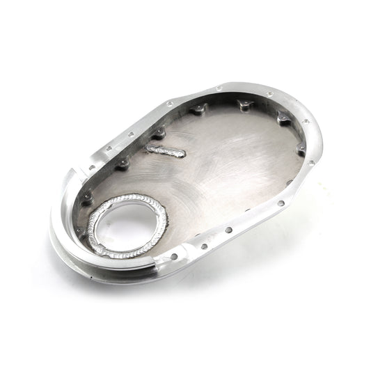 Cubierta de cadena de distribución delantera de aluminio extraíble de 2 piezas pulida para Chevy BBC 454 Gen 5