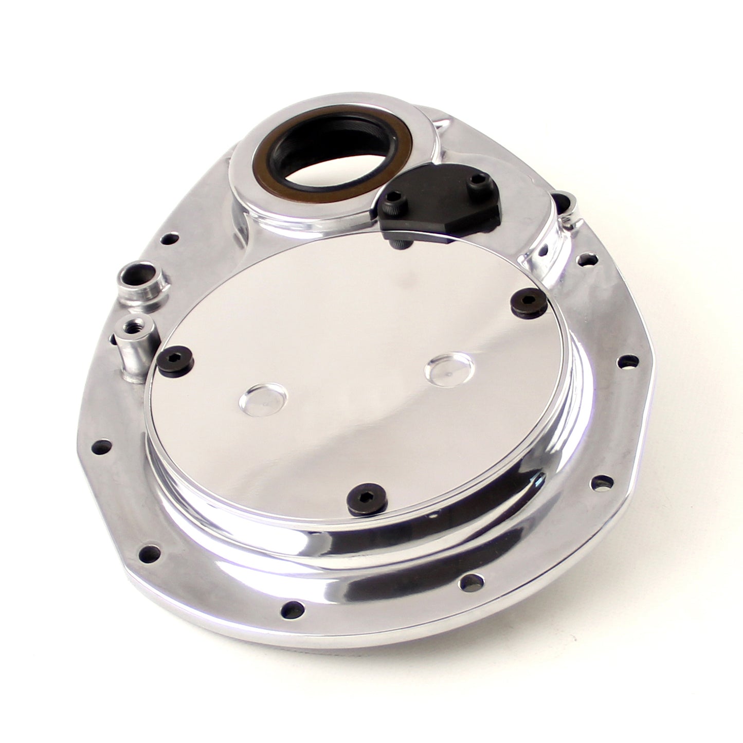 Chevy SBC 350 Single Idler Noisey Timing Gear Drive & Aluminum Timing Cover Set