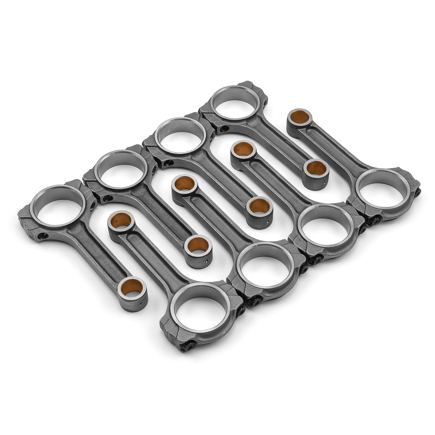 Bielas de 6.000" 2.100" 0.927" con buje de bronce 5140. Compatible con: Chevy SBC 350