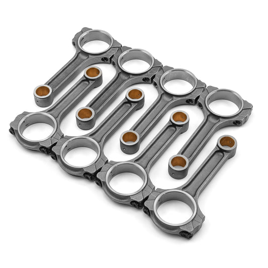 Bielas de 6.000" 2.100" 0.927" con buje de bronce 5140. Compatible con: Chevy SBC 350