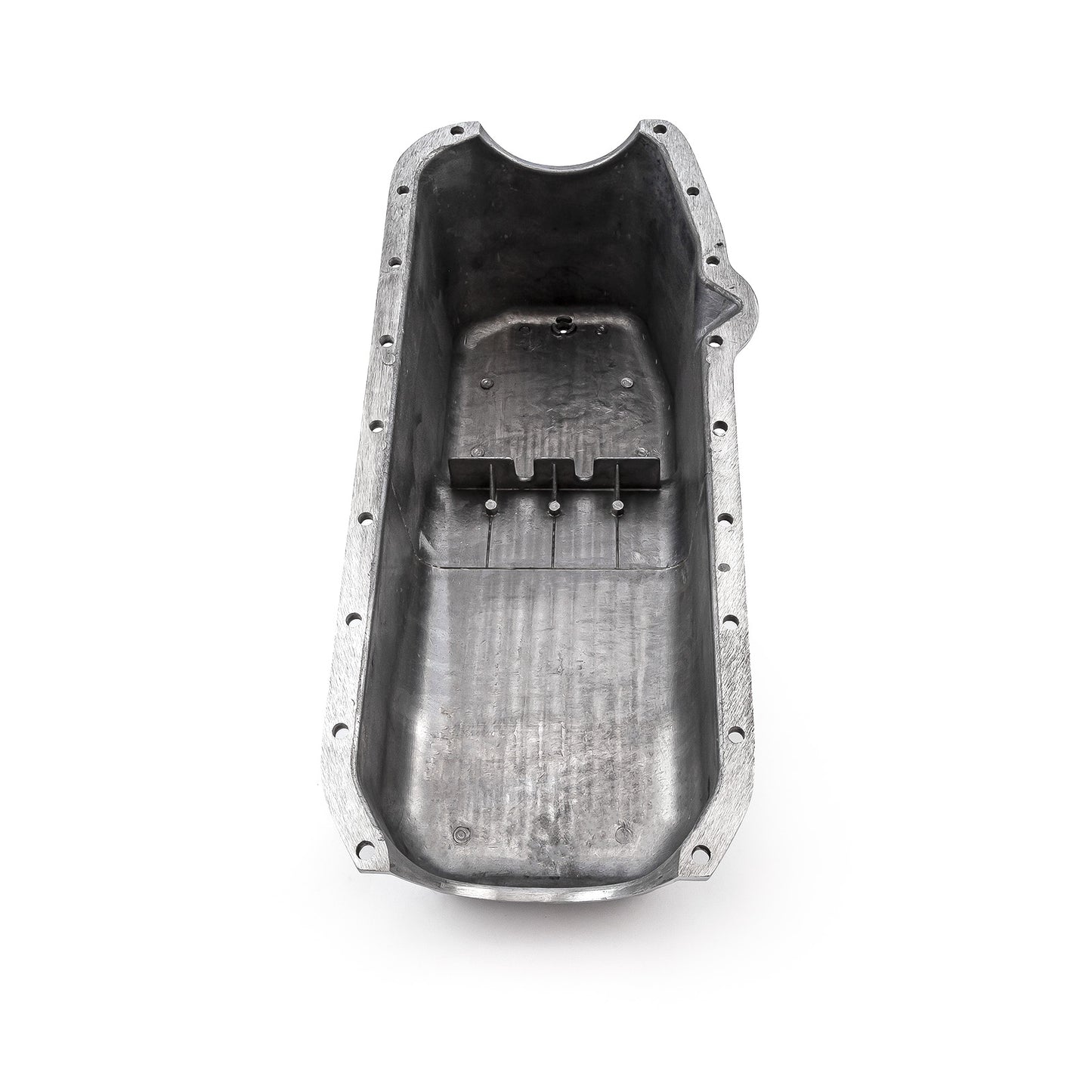 Cárter de aceite de aluminio pulido con aletas para Chevy SBC 350 (2 piezas, 1955-79, lado D)