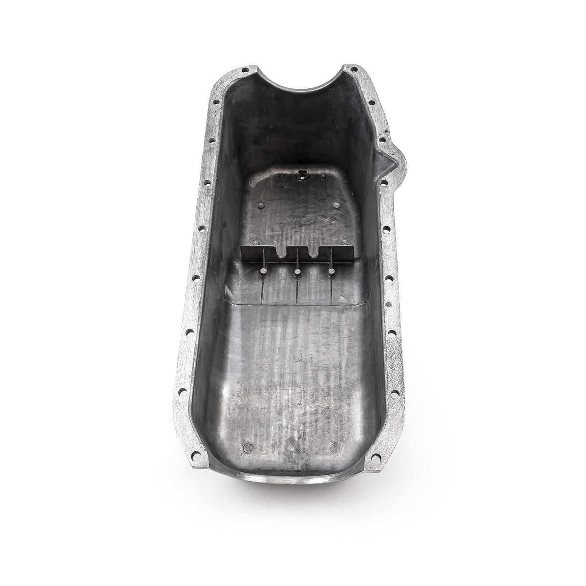 Cárter de aceite de aluminio pulido con aletas para Chevy SBC 350 (2 piezas, 1955-79, lado D)