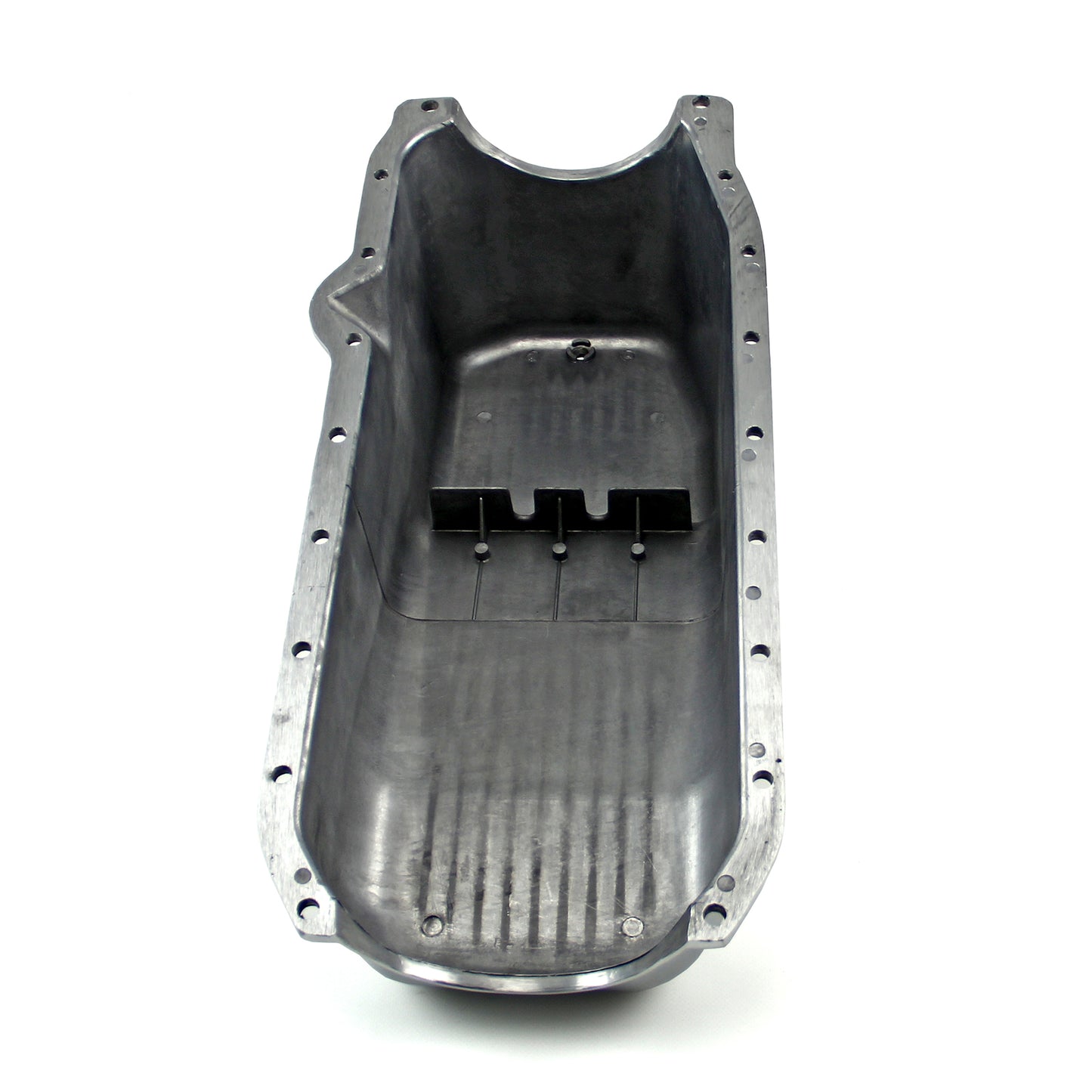 Chevy SBC 350 1Pcs Rms 1986-Up P/Side Polished Finned Aluminum Oil Pan