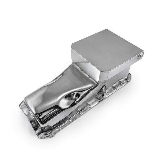 Cárter trasero de 2 piezas para Chevy BBC 454 Gen 4, 6 cuartos de galón, cárter de aceite Rms cromado