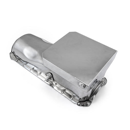 Chevy BBC 454 Gen 4 6Qt Drag Rear Sump 2Pc Rms Oil Pan Chrome
