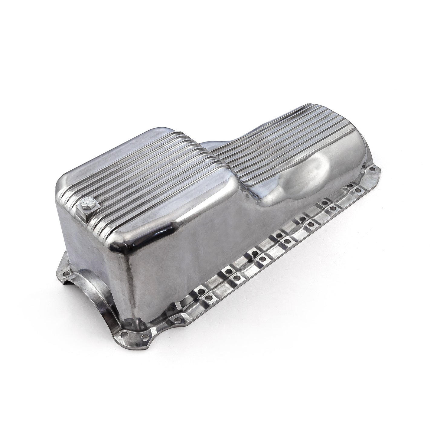 Cárter de aceite de aluminio con aletas pulidas para Chevy BBC 454, 2 piezas, 4.ª generación, 1965-1990