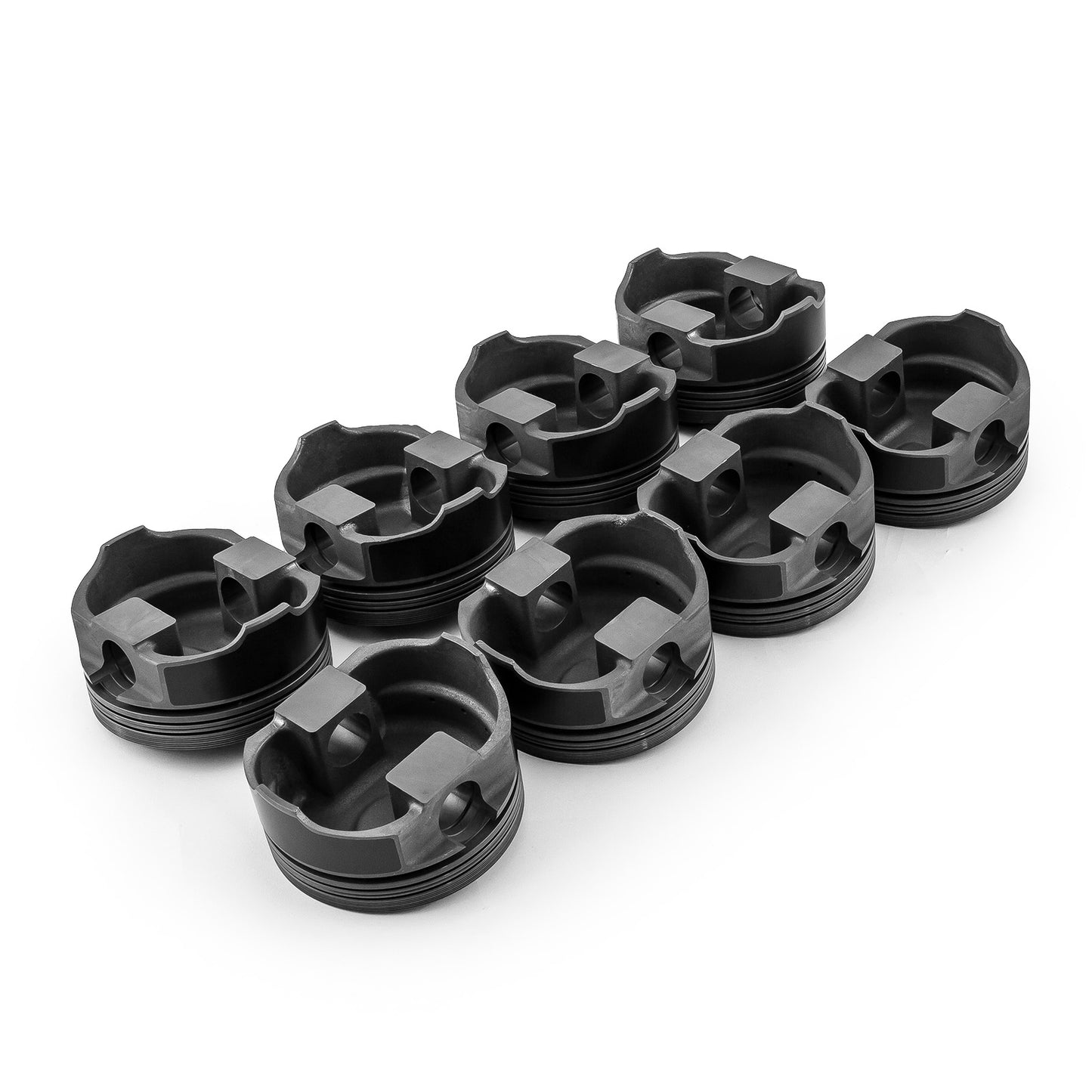 Pistones forjados con tapa abovedada para Chevy BBC 454, 6,385" x 4,280" de diámetro, 1,270" x 0,990"
