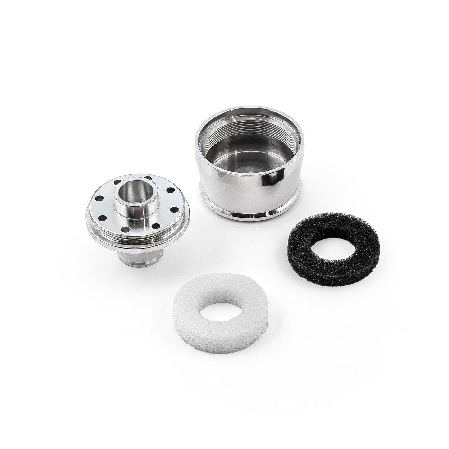 Polished Aluminum Ball Milled Valve Cover Breather (1" Neck Push In)