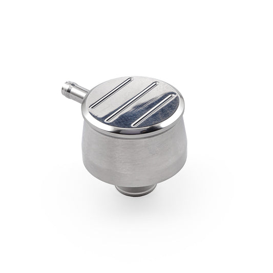 Tapa de válvula de aluminio pulido fresado con bolas, respiradero de PVC, tubo de ventilación con cuello de 1"