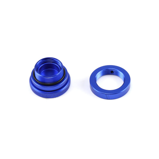 Billet Aluminum Screw-in Valve Cover Oil Filler Cap Kit - Blue Anodized