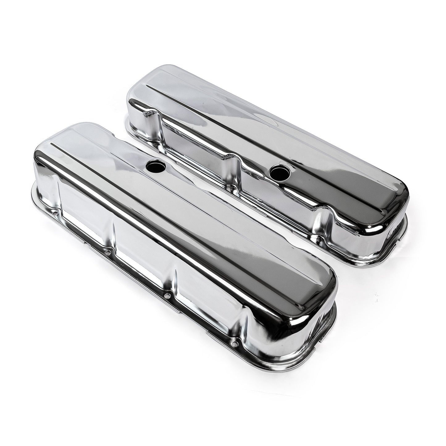 Chevy BBC 454 Chrome Valve Covers - Tall w/ Hole