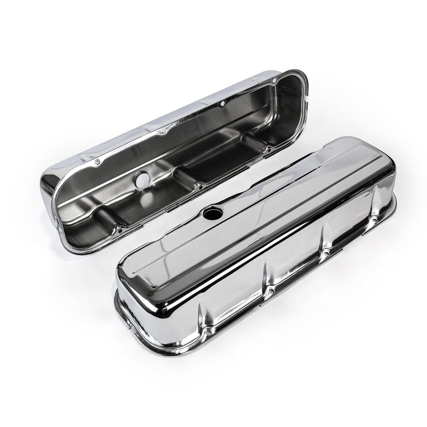 Chevy BBC 454 Chrome Valve Covers - Tall w/ Hole