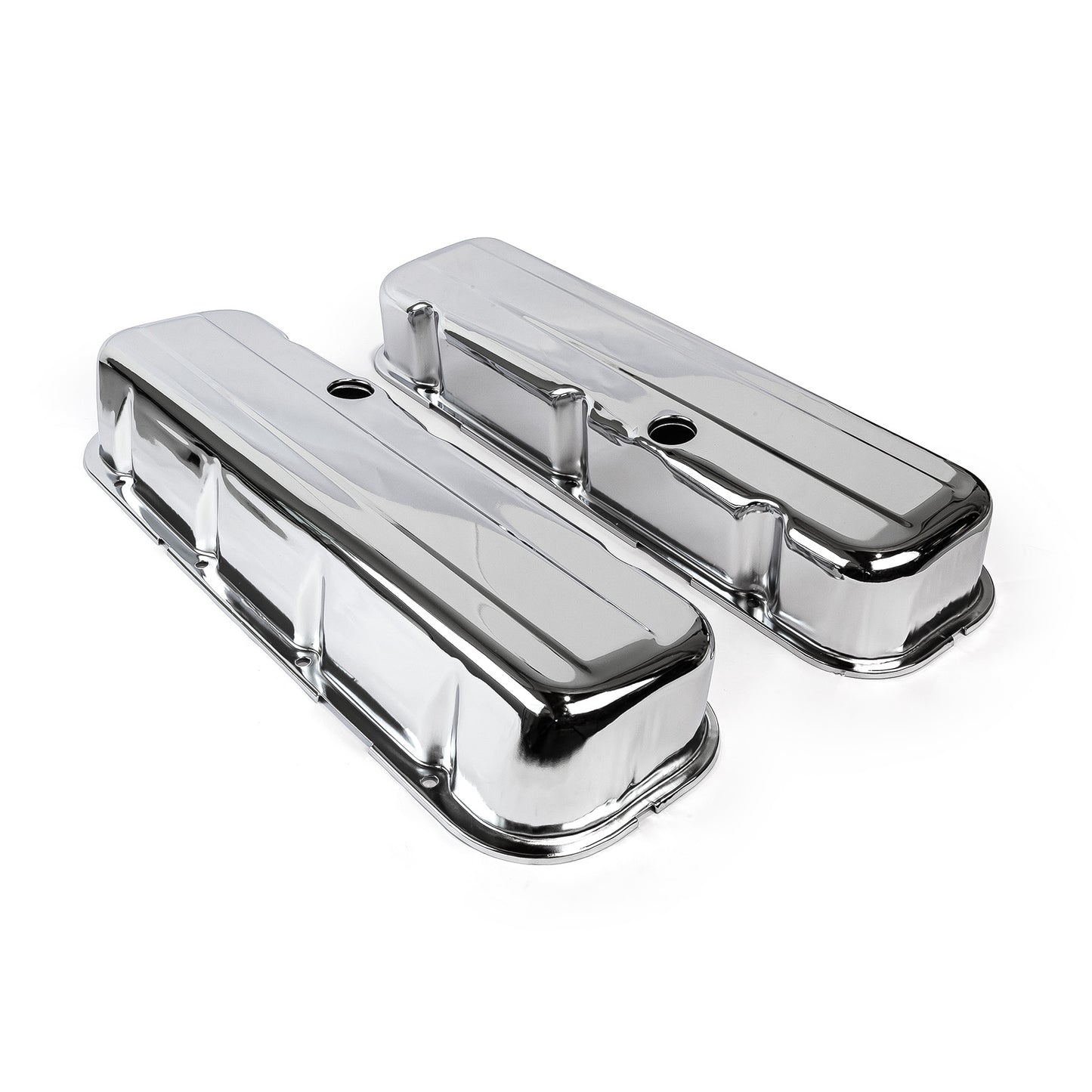 Chevy BBC 454 Chrome Valve Covers - Tall w/ Hole