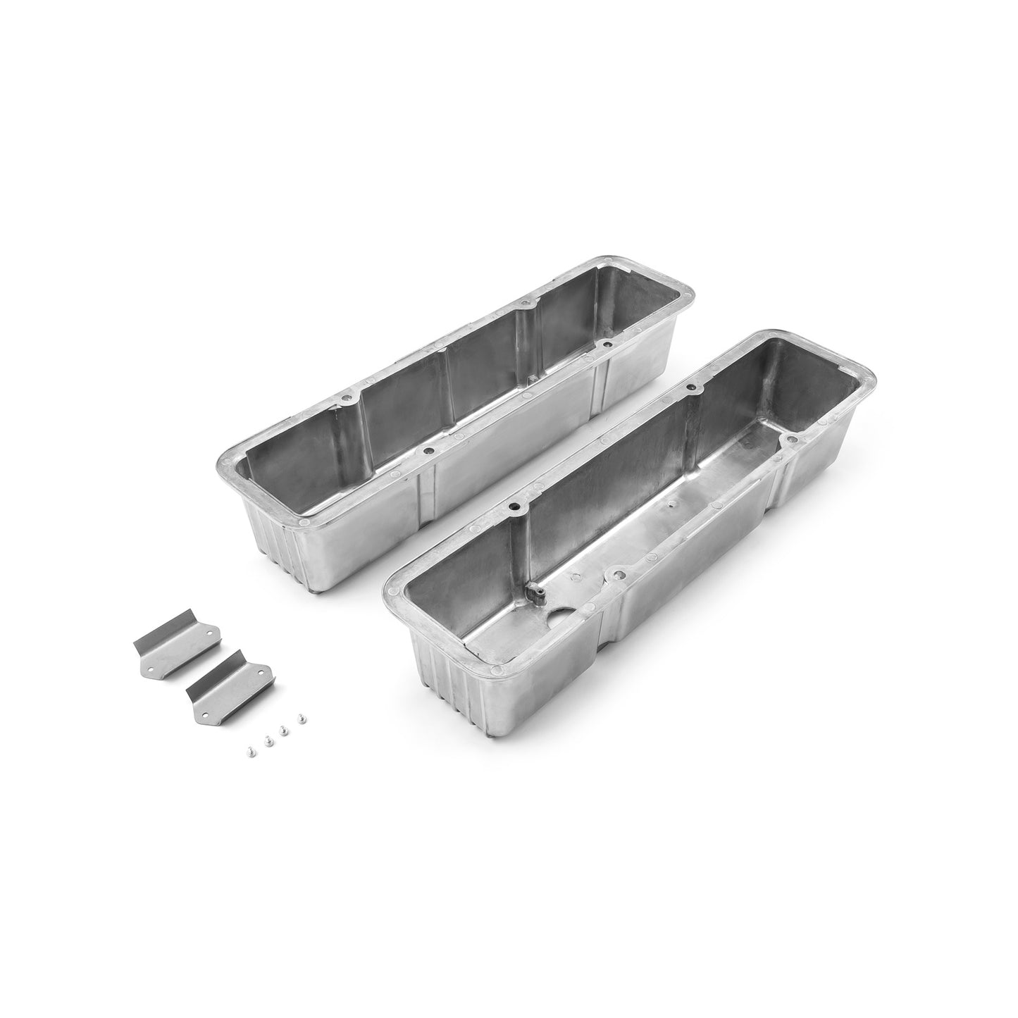 Tapas de válvulas de aluminio con aletas nostálgicas para Chevy SBC 350 - Altas con orificio