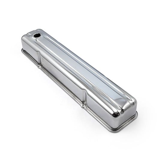 Chevy 235 Inline 6 1950-62 Chrome Steel Valve Cover - 3 7/8" Tall w/ Hole