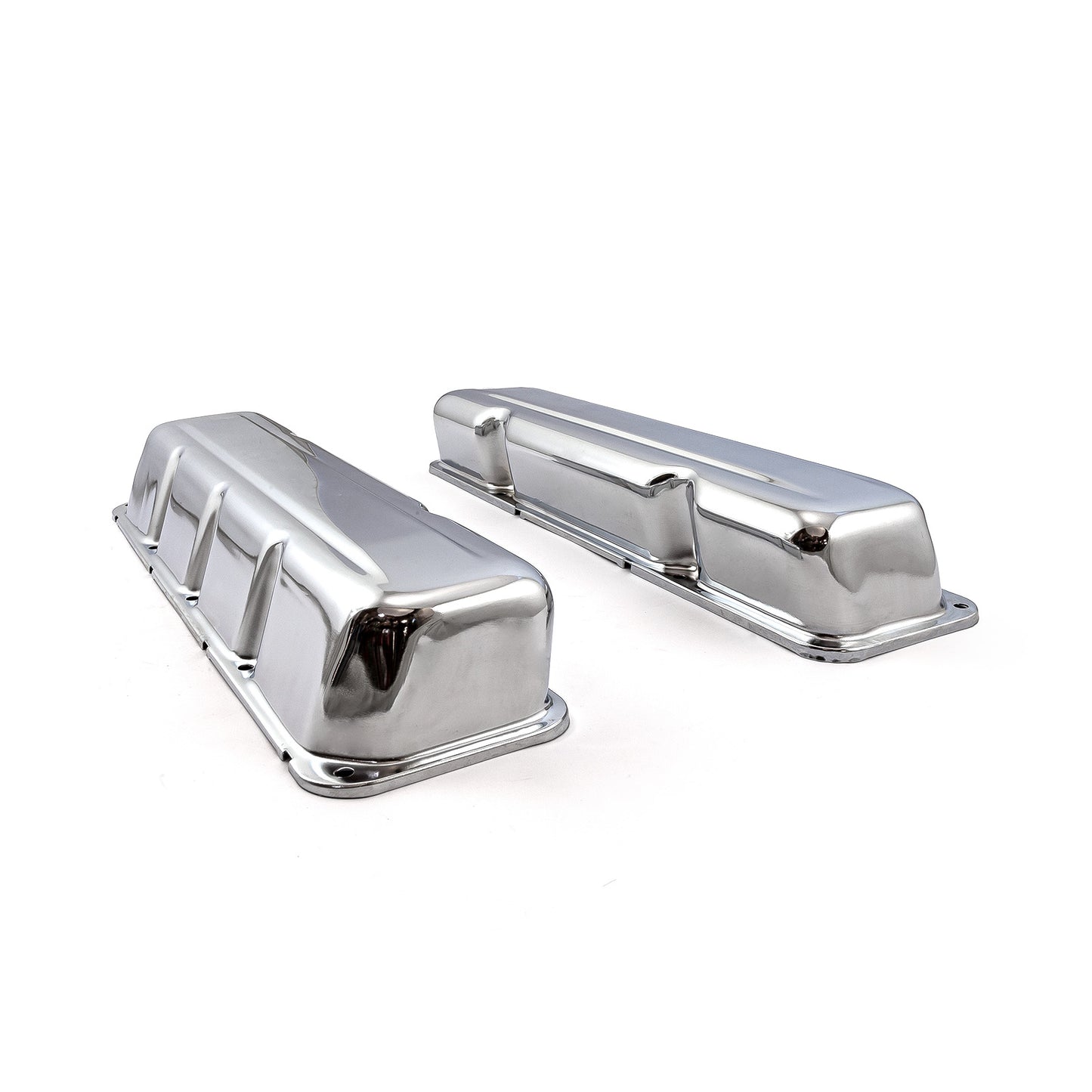 Amc 304 360 390 401 1968-79 Chrome Steel Valve Covers - 3 1/8" Tall w/o Hole