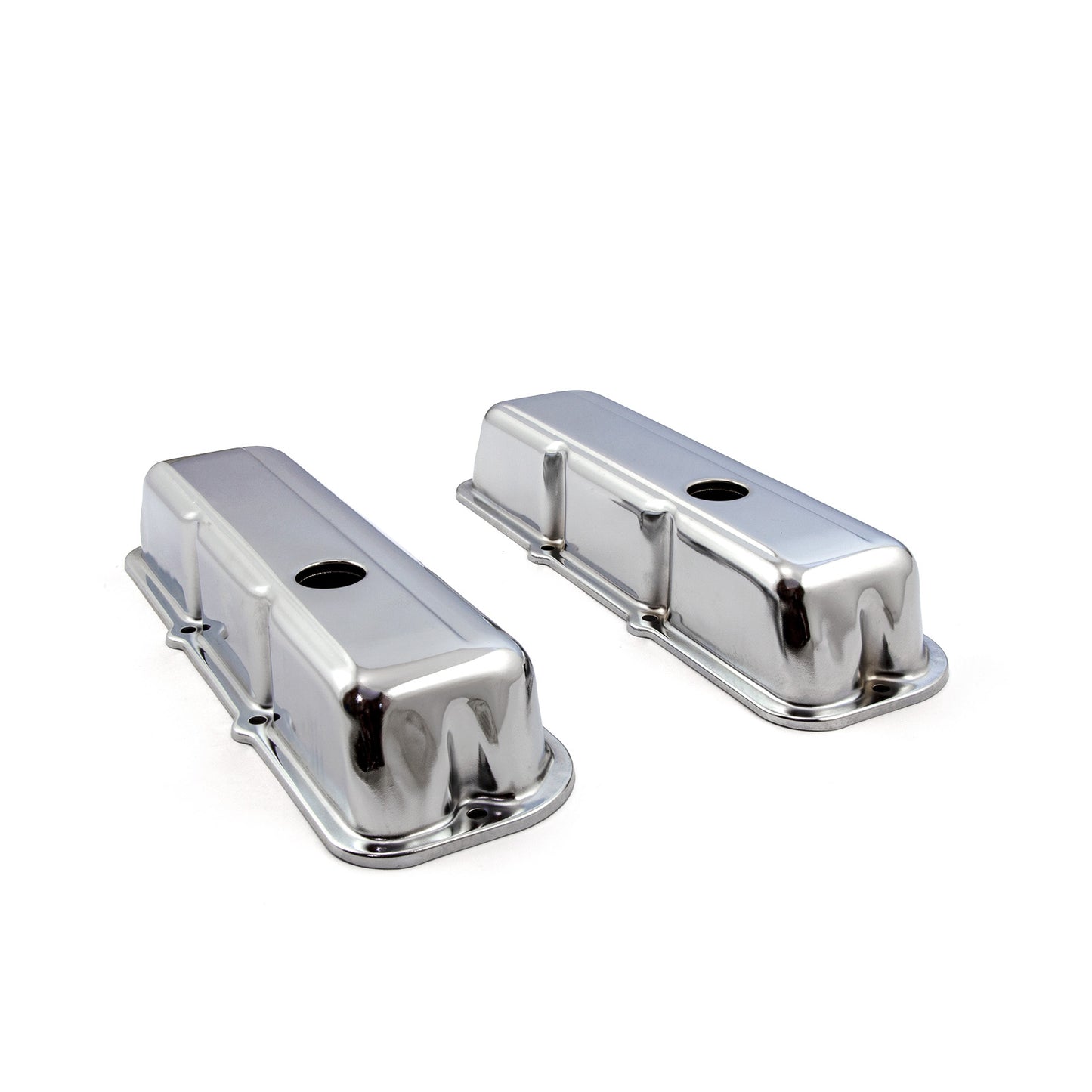 Chevy 173 2.8L V6 Chrome Steel Valve Covers - Short w/ Hole