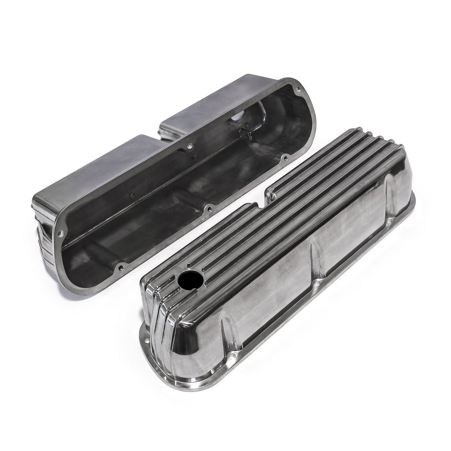 Tapas de válvulas altas de aluminio con aletas y orificios para Ford SB 289 302 351 Windsor