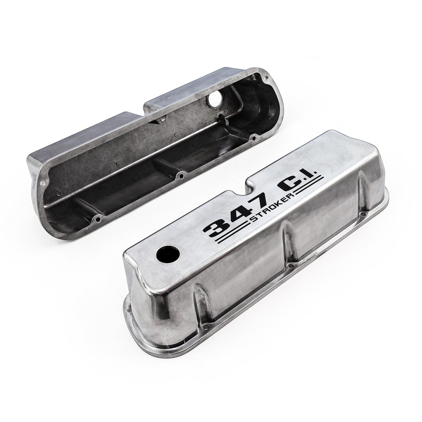 Tapas de válvulas de aluminio pulido para Ford SB 289, 302 y 351w, con letras negras, para motor 347 Stroker