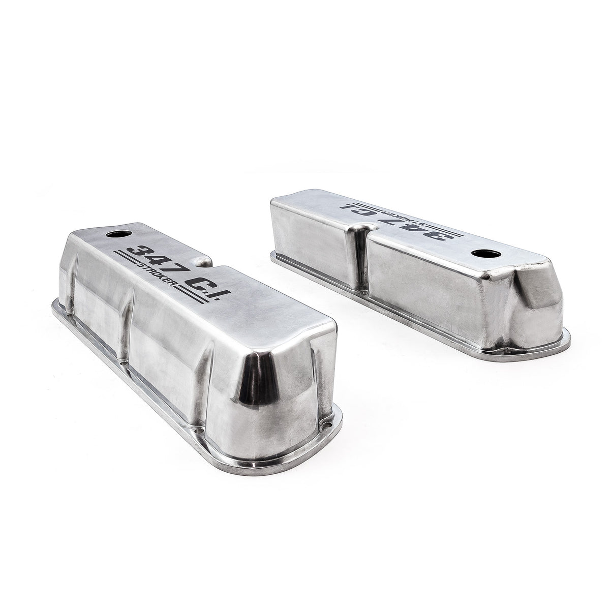 Tapas de válvulas de aluminio pulido para Ford SB 289, 302 y 351w, con letras negras, para motor 347 Stroker