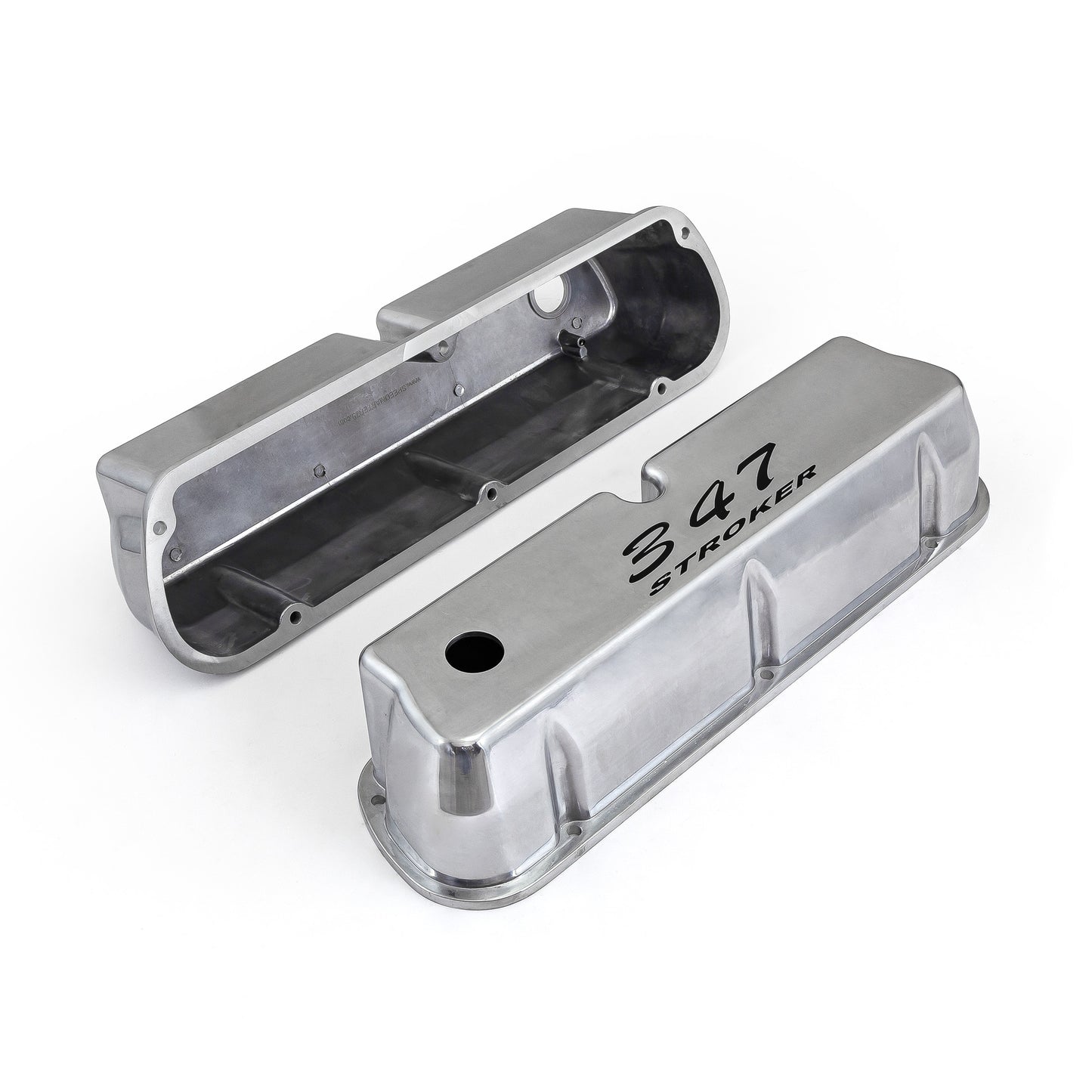 Tapas de válvulas de aluminio pulido para Ford SB 289, 302 y 351w, con letras negras, para motor 347 Stroker