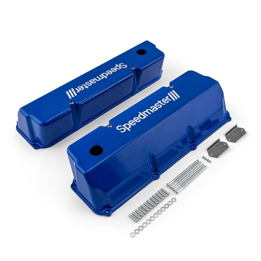 Tapas de válvulas de aluminio azul Cleveland para Ford 302 351C - Altas con orificio