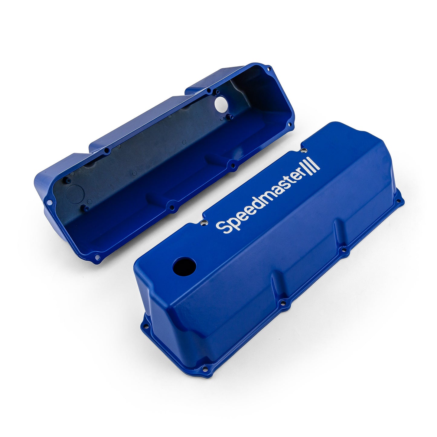 Tapas de válvulas de aluminio azul Cleveland para Ford 302 351C - Altas con orificio