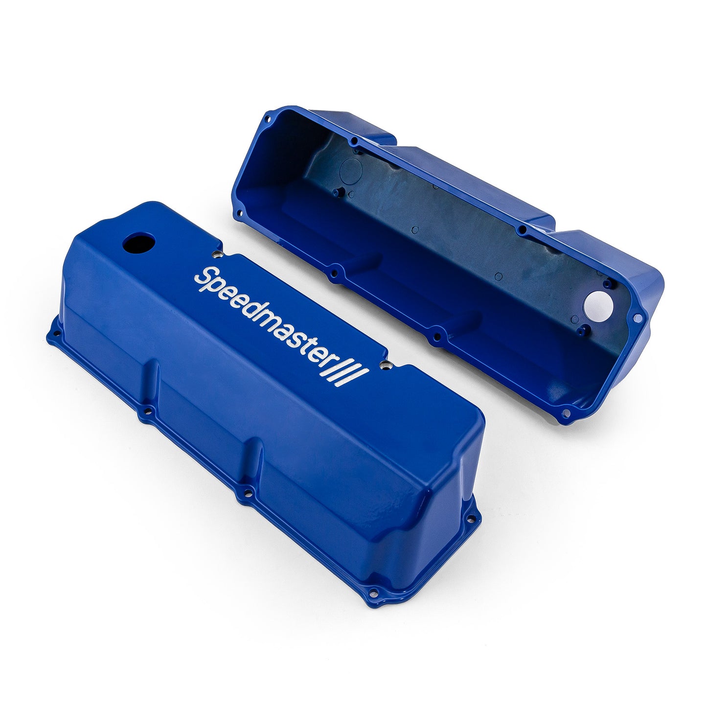 Ford 351C Cleveland Blue Aluminum Valve Covers Tall w/ Hole