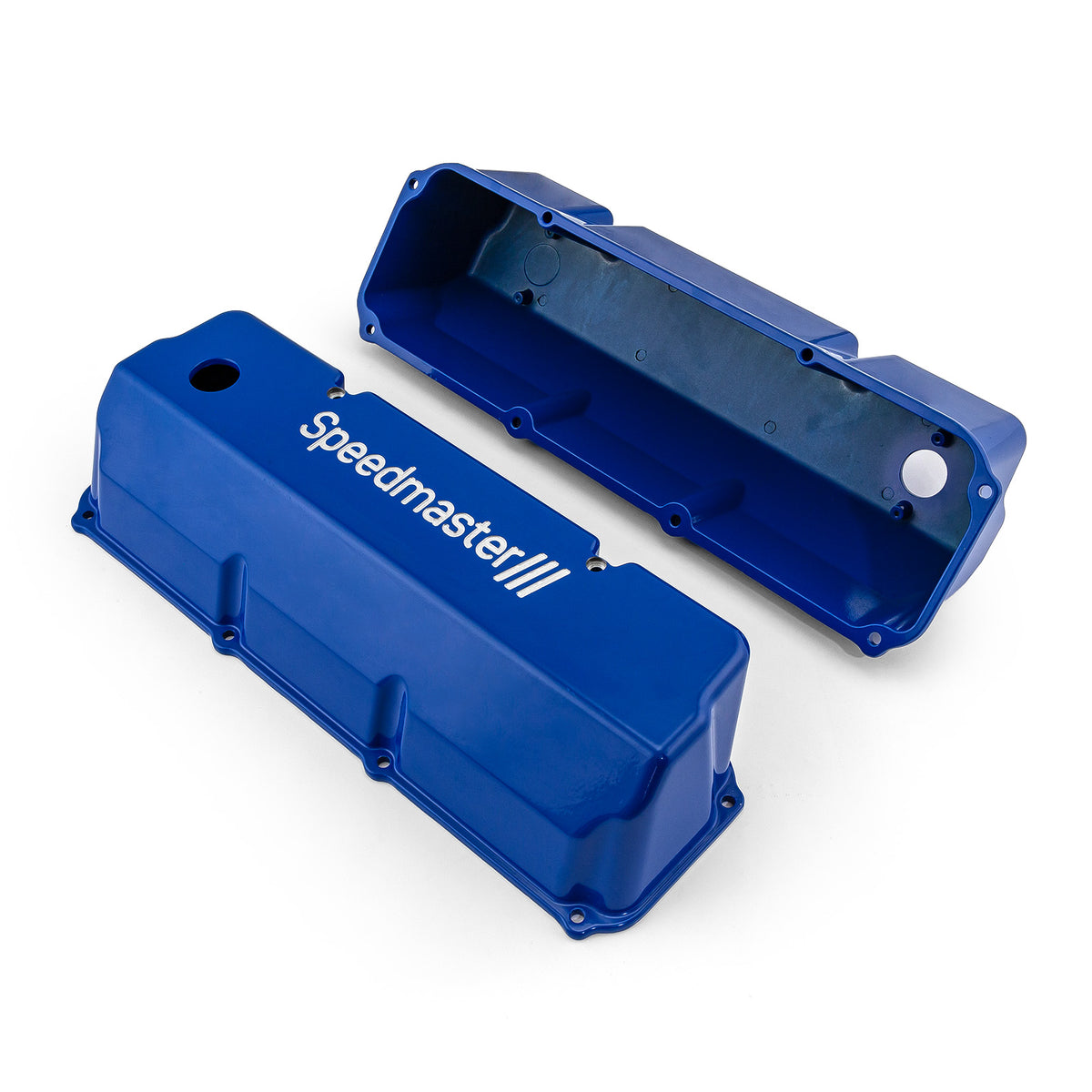 Tapas de válvulas de aluminio azul Cleveland para Ford 302 351C - Altas con orificio