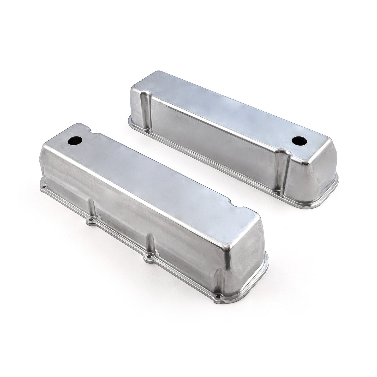 Tapas de válvulas lisas de aluminio pulido Ford 429 460 - Altas con orificio