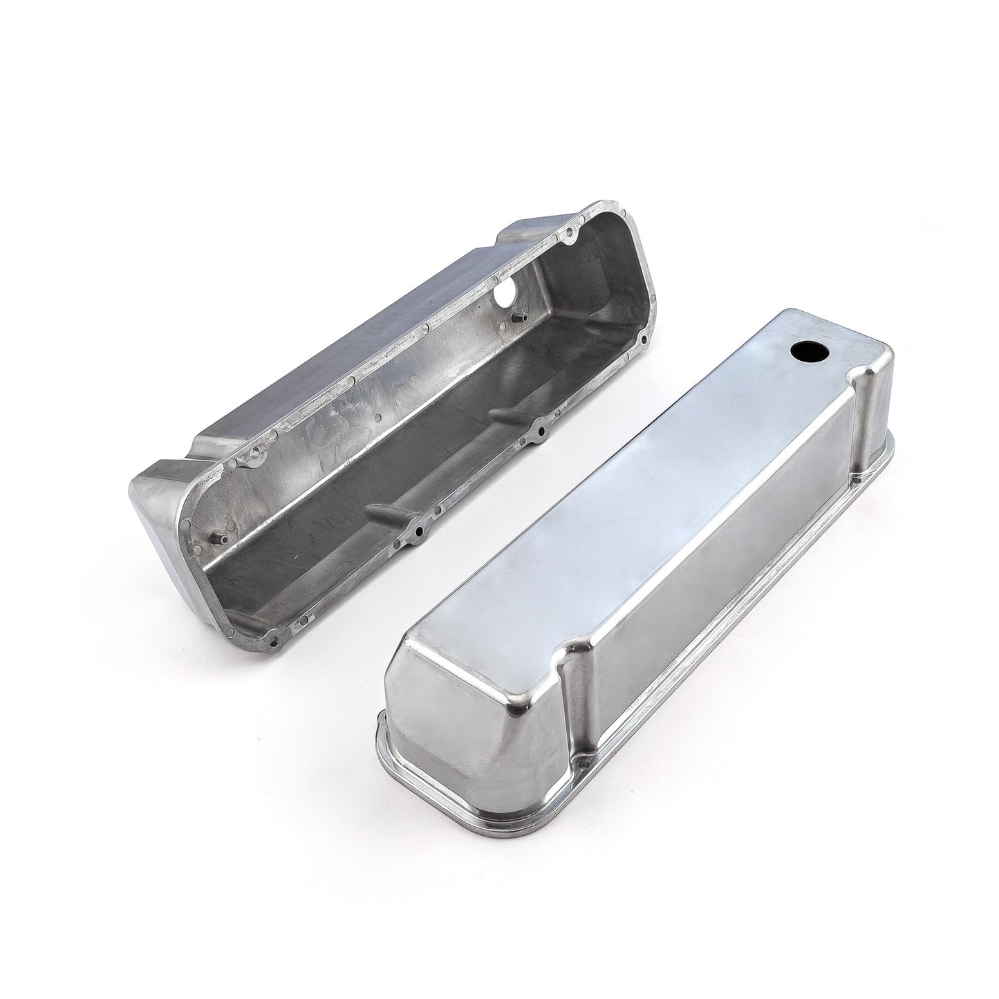 Tapas de válvulas lisas de aluminio pulido Ford 429 460 - Altas con orificio