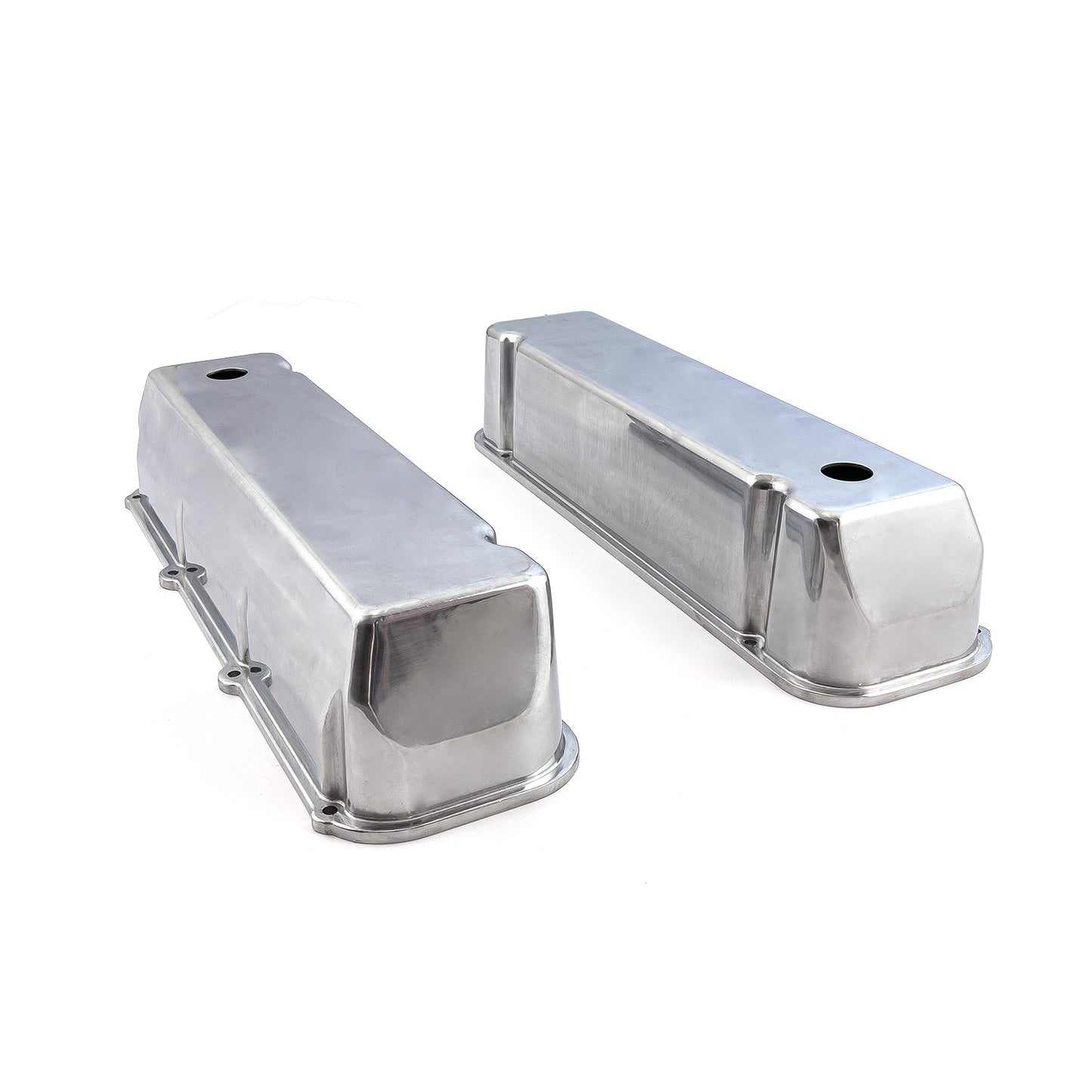 Ford 429 460 Polished Aluminum Plain Valve Covers - Tall w/ Hole