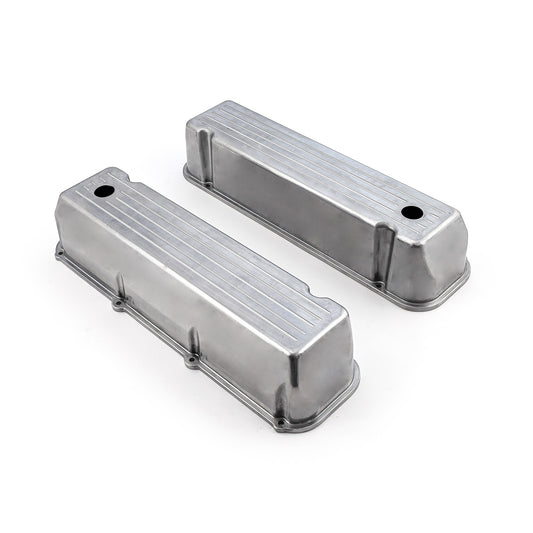Ford 429 460 Polished Aluminum Ball Milled Valve Covers - Tall w/ Hole