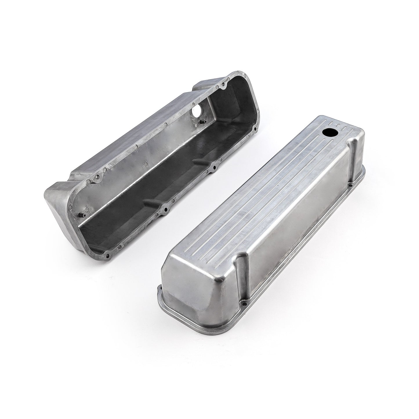 Tapas de válvulas Ford 429 460 de aluminio pulido fresado con bolas - Altas con orificio