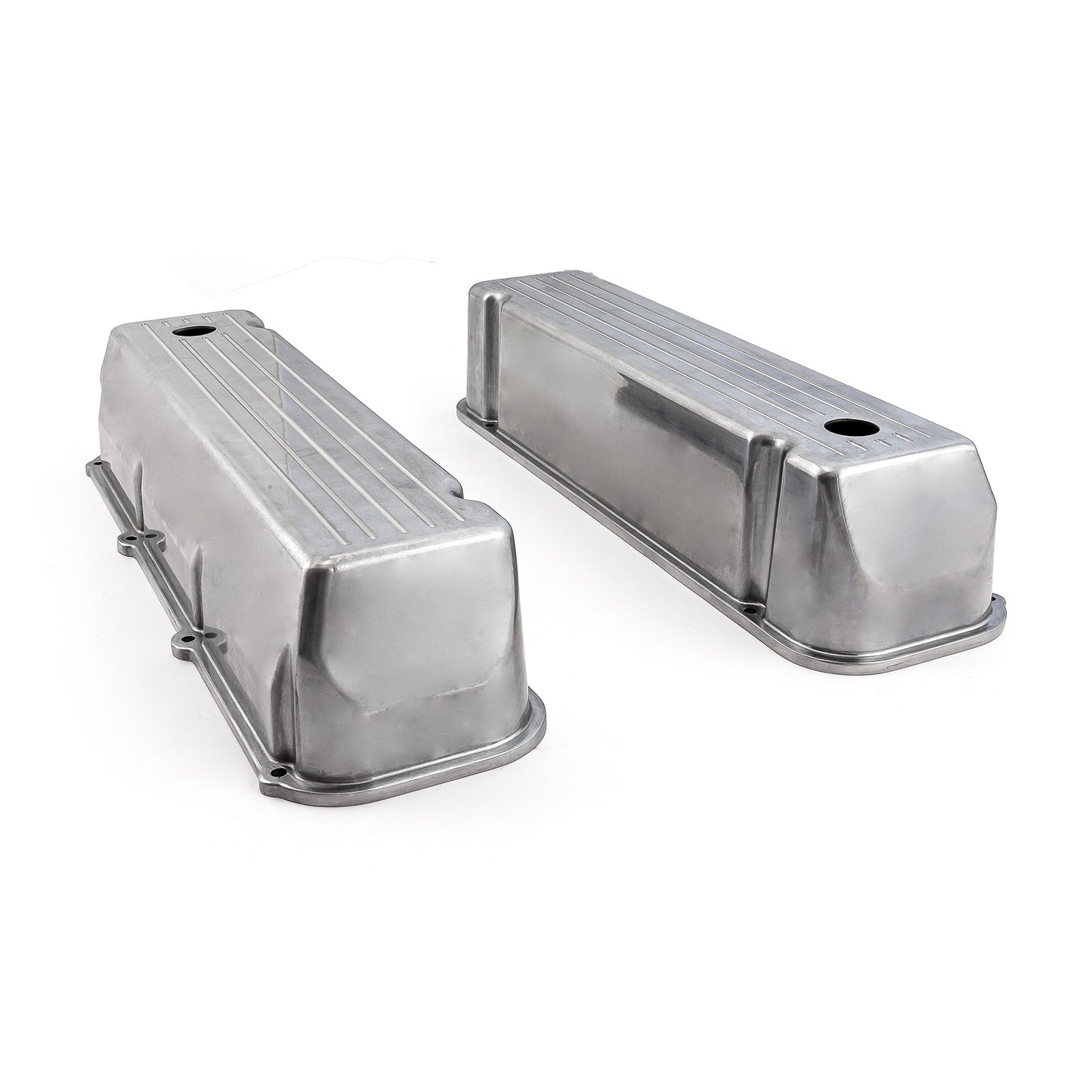 Ford 429 460 Polished Aluminum Ball Milled Valve Covers - Tall w/ Hole