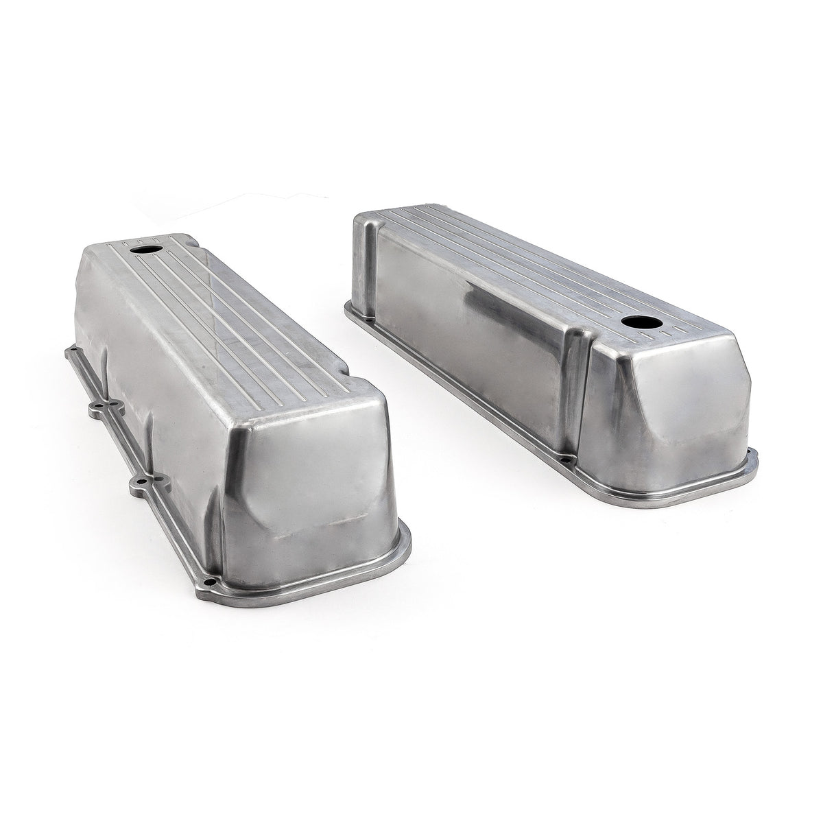 Tapas de válvulas Ford 429 460 de aluminio pulido fresado con bolas - Altas con orificio