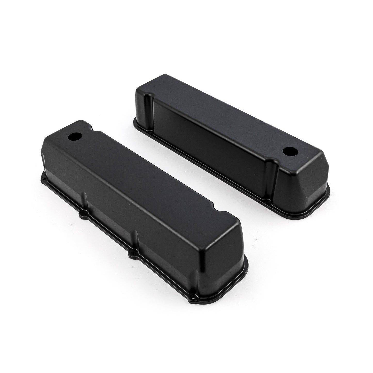 Tapas de válvulas lisas de aluminio negro Ford 429 460 - Altas con orificio