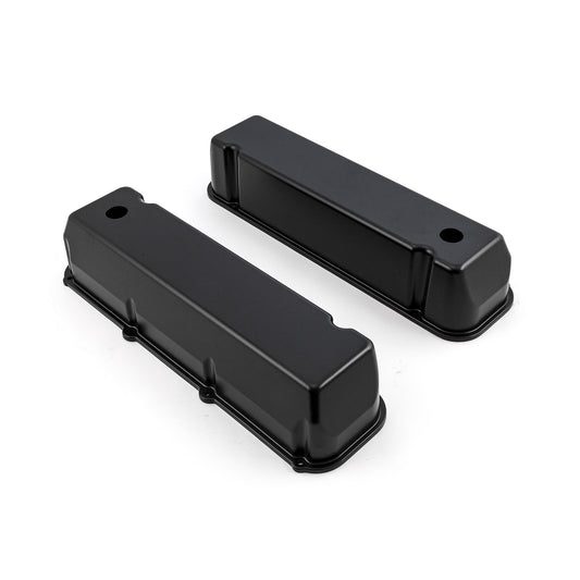 Ford 429 460 Black Aluminum Plain Valve Covers - Tall w/ Hole