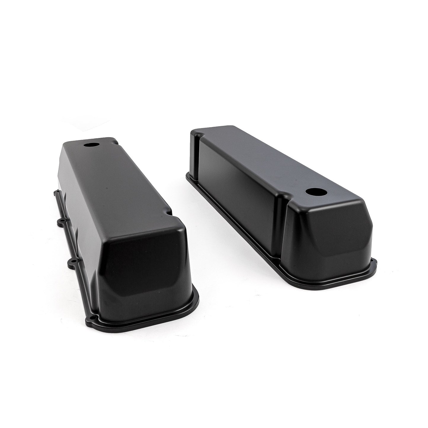 Tapas de válvulas lisas de aluminio negro Ford 429 460 - Altas con orificio